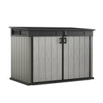 Horizontal Storage Shed with Hydraulic Lid, Double Doors & Lockable Design