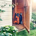 24V Cordless Lawn Mower, 34cm Cutting Width, 2×4Ah Batteries, Fast Charger, 32L Grass Box, 6 Cutting Heights