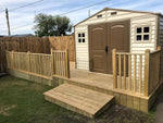 10 x 8 ft Outdoor Plastic Garden Storage Shed with Double Doors, Windows & Metal Foundation Kit