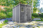 6 x 6 ft Outdoor Garden Storage Shed with Single Door, Window & Heavy-Duty Floor Panel