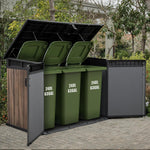 Horizontal Storage Shed with Hydraulic Lid, Double Doors & Lockable Design